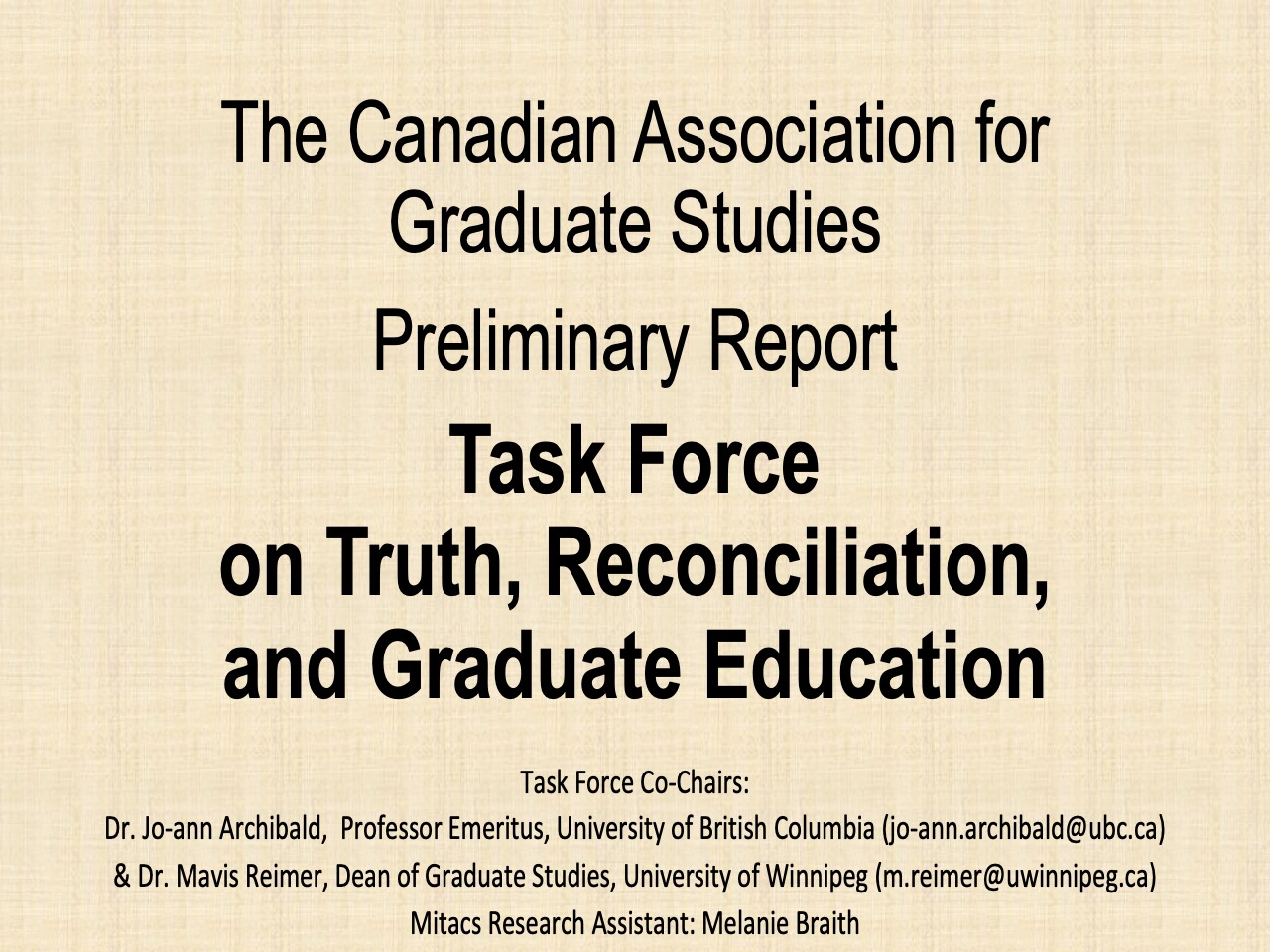 CAGS Task Force on Truth, Reconciliation, and Graduate Education